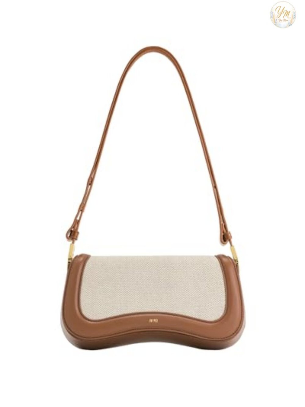 Vegan Leather Baguette Shoulder Bag with Magnetic Snap Closure